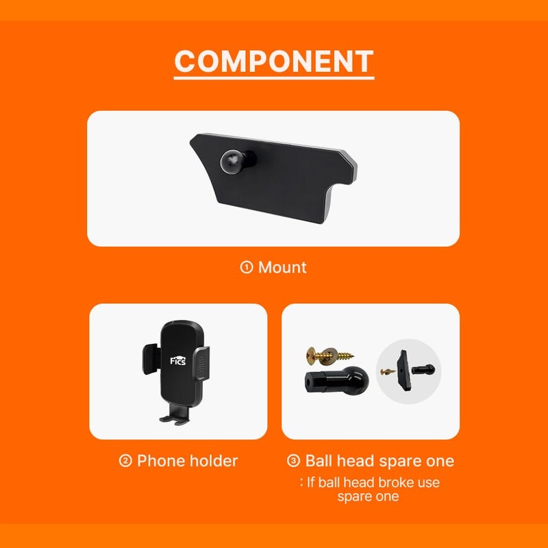 FICS Car Phone Holder for Mercedes-Benz C-Class (W205) & GLC (X253) with 8â€ Display â€“ Custom-Fit Mount for Seamless Display Integration, Interior Accessories for Navigation Use, Stable Driving View - Image 5